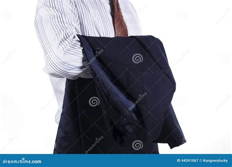 Business Man Holding His Suit Jacket Stock Image Image Of Office