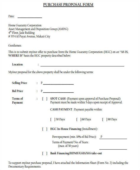 Free Purchase Proposal Templates In Google Docs Ms Word Pages Pdf