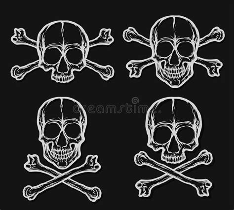 Skull And Crossbones Over Black Flag Stock Vector Illustration Of