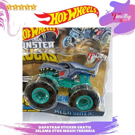 Jual Must Have Hot Wheels Monster Trucks Truck Duo Motosaurus Vs Mega Wrex Dinosaurus Terbaru