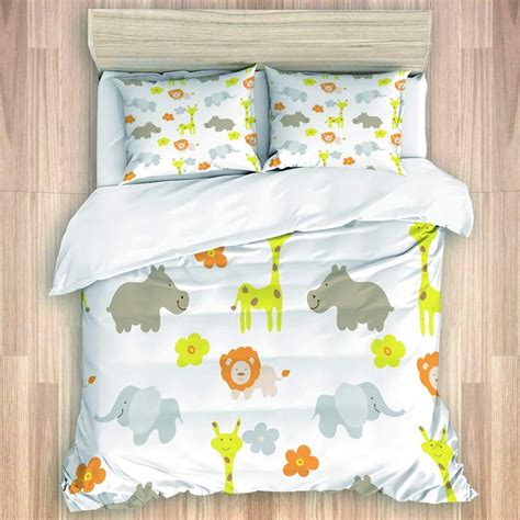 LISNIANY Bedding Juego Funda Edredón Animales bebés Microfibra Funda