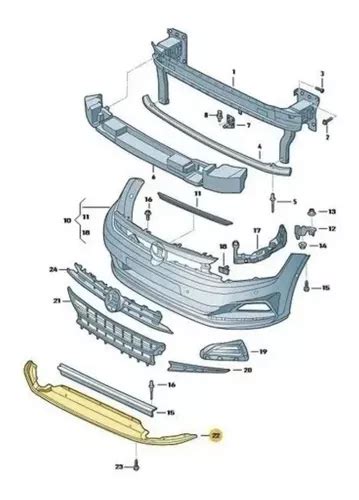 Spoiler Saia Parachoque Dianteiro Polo Virtus Original Vw à venda em