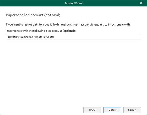 Step 4 Specify Impersonation Account Veeam Backup For Microsoft 365