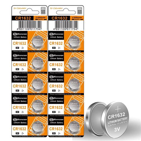 Buy 10 Pack CR1632 Battery Long Lasting High Capacity CR1632 Lithium