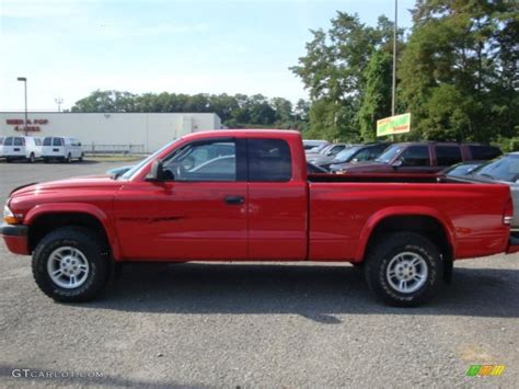 2000 Flame Red Dodge Dakota Sport Extended Cab 4x4 34392290 Photo 4