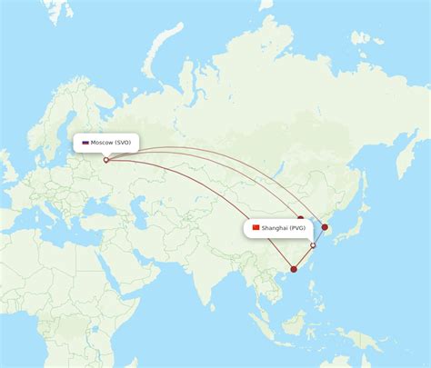 All Flight Routes From Shanghai To Moscow Pvg To Svo Flight Routes