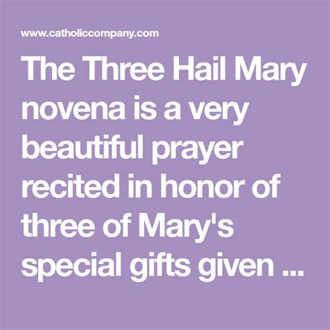 The Efficacious Three Hail Mary Novena Novena Hail Mary Novena Prayers