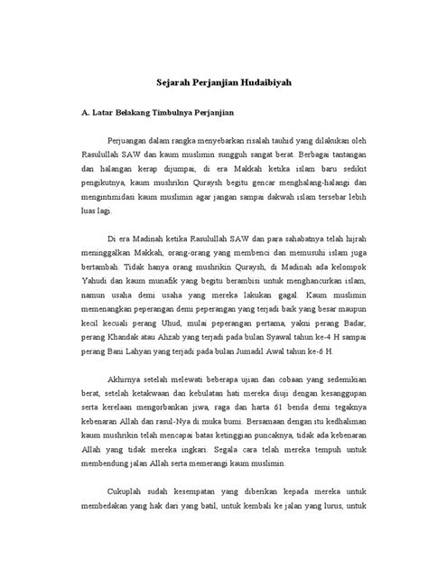 Sejarah Perjanjian Hudaibiyah Pdf