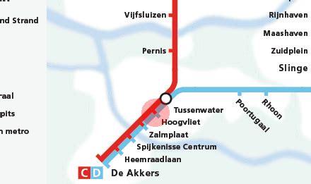 Hoogvliet station map - Rotterdam Metro