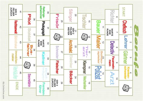 Brettspiele Berufe brettspiel Deutsch DAF Arbeitsblätter pdf doc