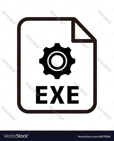 File Formats Icon Exe Royalty Free Vector Image