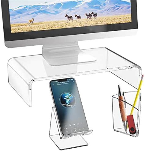 Wali Soporte De Monitor Acr Lico Elevador De Monitor Transparente Con