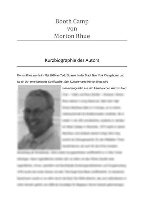 Booth Camp Morton Rhue Portfolio Kurzbiographie Des Autor