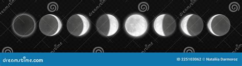 Moon Eclipse, Different Phases, Realistic Moonlight in Stages from Full ...