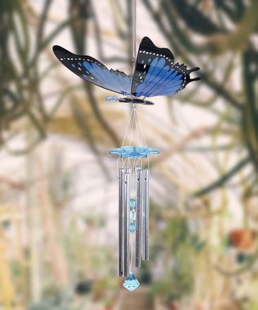 Large Butterfly Wind Chime Blue Only At Garden Fun