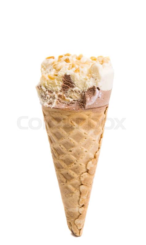 ice cream in a waffle cup isolated | Stock image | Colourbox
