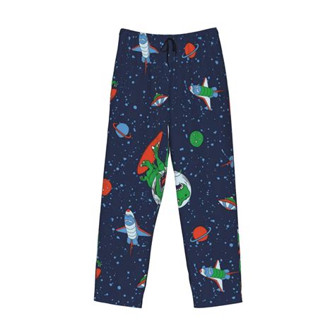 Kdxio Dinosaur Astronaut Space Surfing Print Men S Sleep Pajama Pant