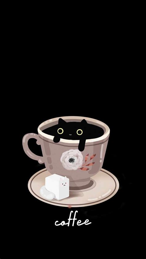 Coffee With Cat iPhone Wallpaper - iPhone Wallpapers