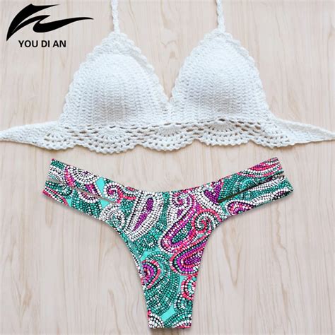 Bikinis Mujer Sexy Crochet Bikini Swimwear Women Set Swimsuit Handmade