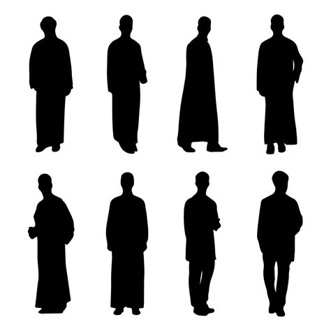 Collection Of Muslim Arab Man Silhouette Vector 18990289 Vector Art At