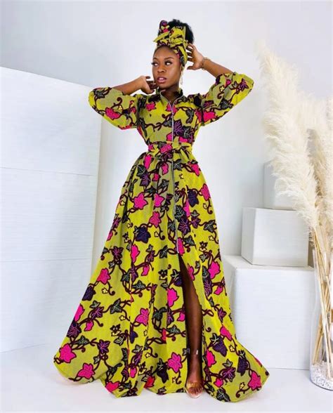 Ankara Styles 2022 Beautiful Slit Flare Gown Ladeey