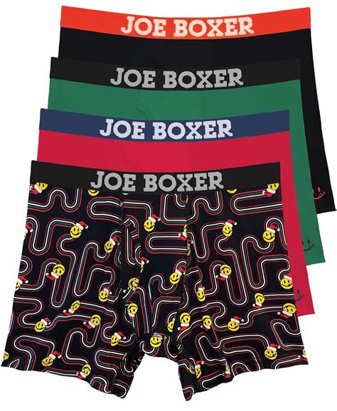 Joe Boxer Men S Christmas Games Performance Boxer Briefs Pack Of 4 Macy S