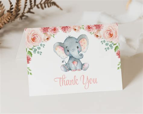 Free printable elephant thank you cards, Download Free printable