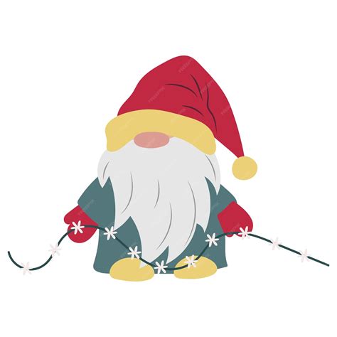 Premium Vector Gnome With Long Beard And Red Hat Scandinavian