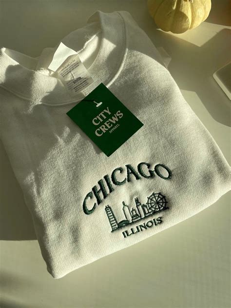 Chicago Embroidered Sweatshirt, Chicago Skyline, Chicago Sweater ...