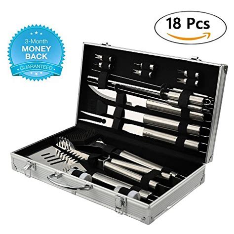 Bbq Grill Tools Set With 18 Barbecue Accessories Stainless Steel