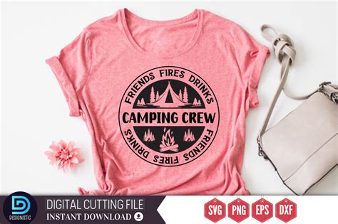 Friends Fires Drinks Camping Crew SVG Graphic By Design S Dark