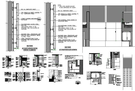 D Autocad Drawing File Has The Plan Of Masaonry Wall And Stone