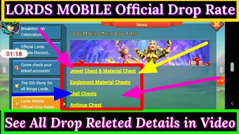 Lords Mobile Official Drop Rate See All Drop Releted Details In Video