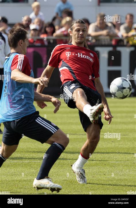 Striker Miroslav Klose L And Martin Demichelis Seen In Action During