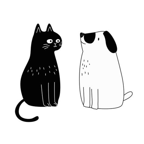 Cute dog and cat best friends cartoon Royalty Free Vector