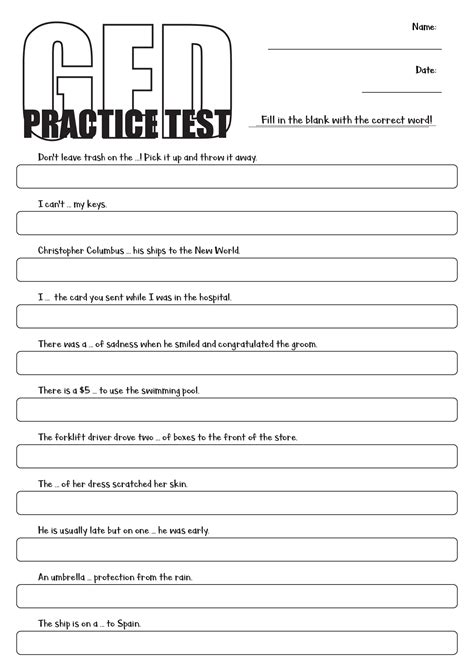 Ged Language Arts Reading Practice Test Pdf