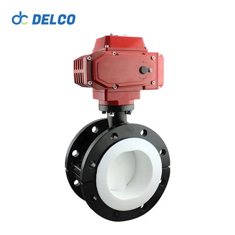 Anti Corrosive Fluorine Lined Motorized Butterfly Valves Motorized