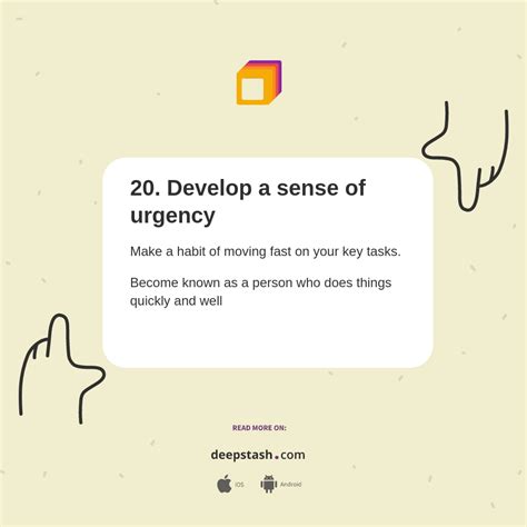 20 Develop A Sense Of Urgency Deepstash