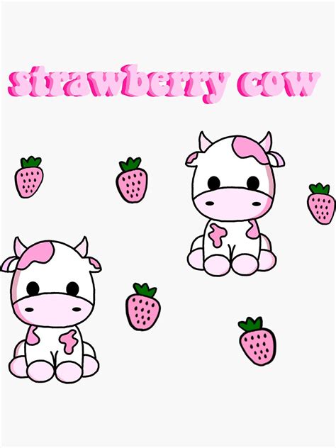 Strawberry Cow Pack Sticker By Superstar831 Redbubble