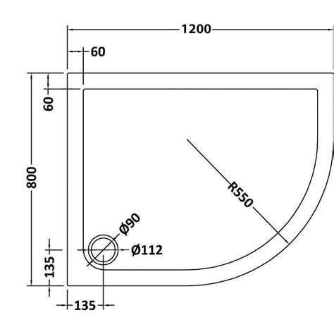 Hudson Reed 1200 X 800mm Rh Offset Quadrant Pearlstone Shower Tray