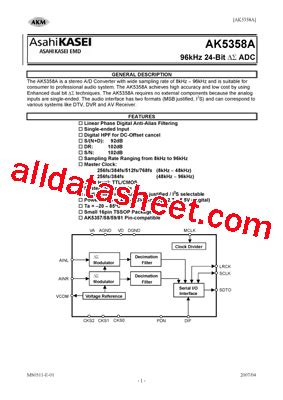 Ak A Datasheet Pdf Asahi Kasei Microsystems