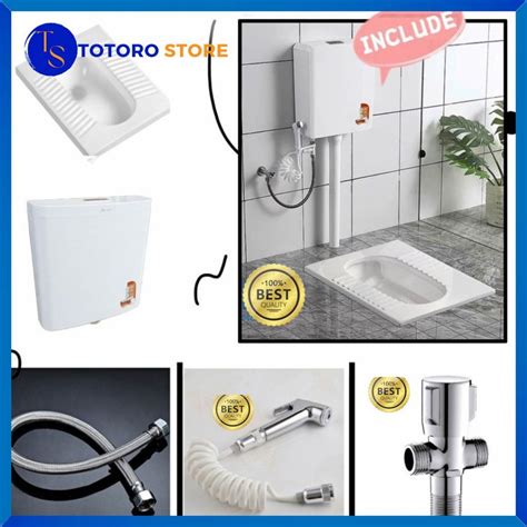 Jual Cod Mr Tao Kloset Jongkok Set Toilet Jongkok Flush Free