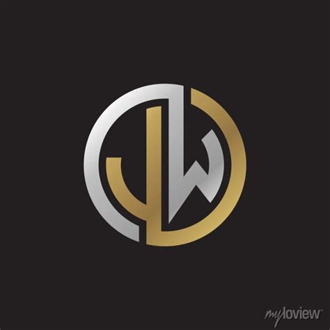 Letra Inicial Jw Loop De Linha Logotipo De Forma De C Rculo Pinturas