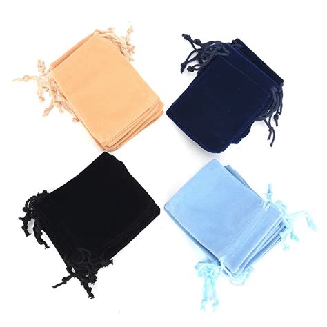 Pcs Coloful Velvet Drawstring Pouches Jewelry Packaging Display