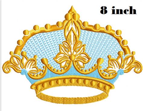 Crown Machine Embroidery Design Attention Design Is Very Tight Etsy