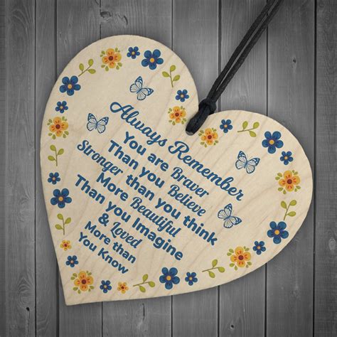 Best Friends Wooden Hanging Heart Inspirational Birthday T