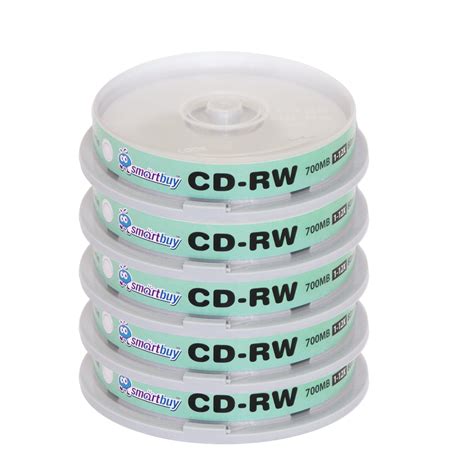 Smartbuy 50 Pack CD RW 1 12X 700MB 80Min High Speed Logo Rewritable