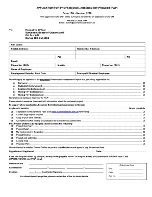 Fillable Online Form 17A PAP Application Ver 1206 Sbqcomau Fax Email