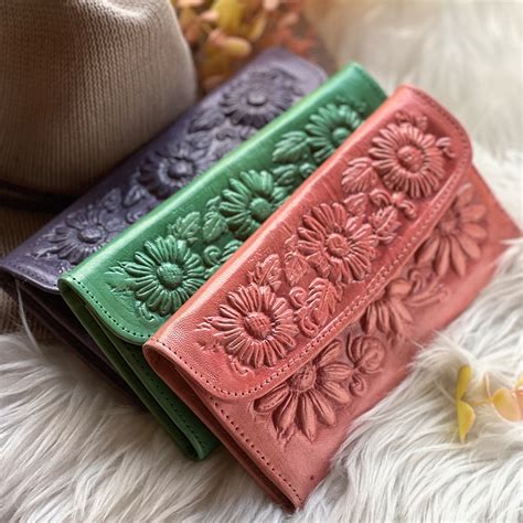 Sunflowers Leather Wallets For Women Personalized Gifts For Her