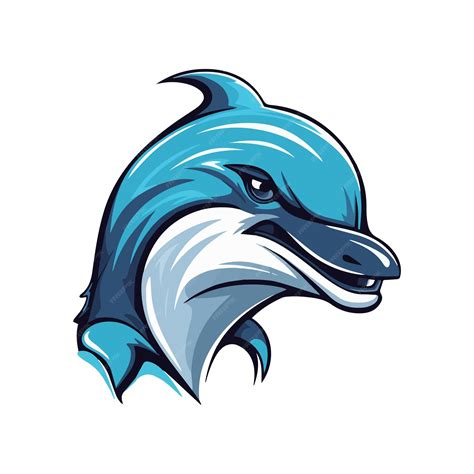 Premium Vector Blue Dolphin Mascot Logo Aquatic Dolphin Logo Concept